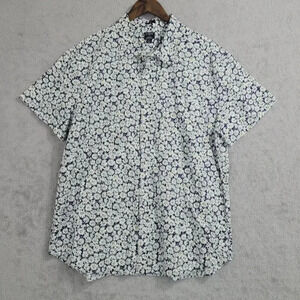 J.Crew Flex Washed Slim Fit Floral Shirt XXL Daisy Print  Men's 7CT